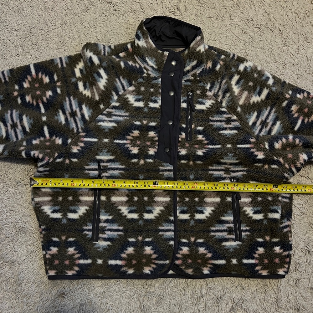 American Eagle Patterned Fleece Jacket With Butto… - image 4